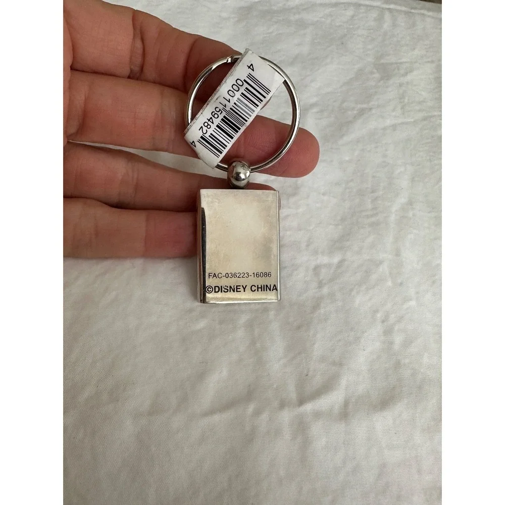 Disney Mickey Mouse keychain Silver Black Tags Metal